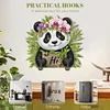(US Local)Panda Theme Wood DIY Diamond Painting Hooks Home Decor Craft Kit for Wall Decor
