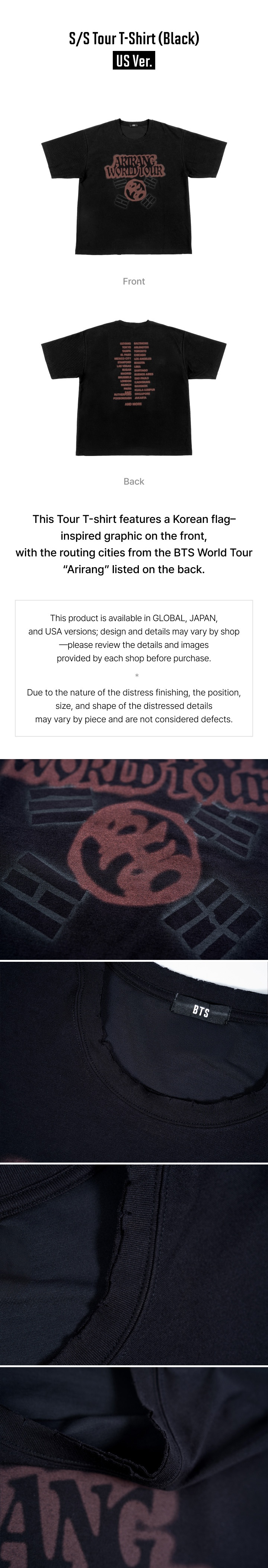 ARIRANG] BTS World Tour T-Shirt - Black & Red Edition