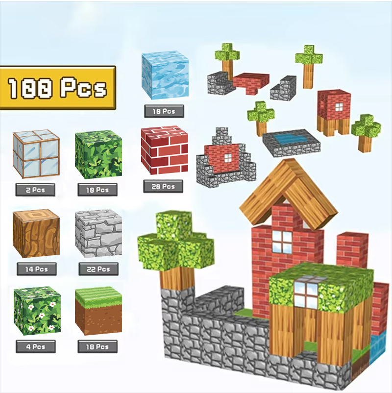 Tegooe 100PCS Magnetic Building Blocks Set - STEM Educational Toy for Kids