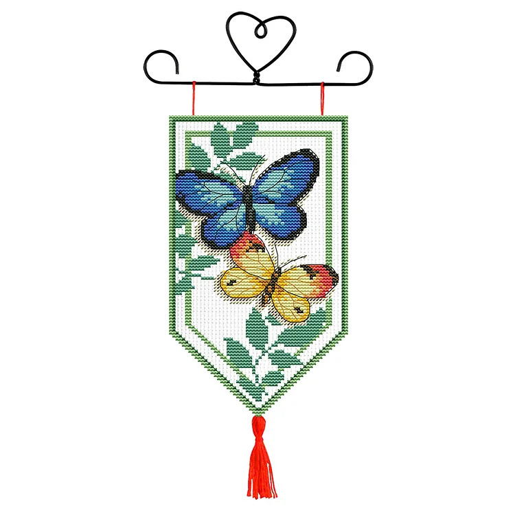 Christmas Banner Pendant 14CT 23*33CM 2 Strands Cross Stitch Needlework