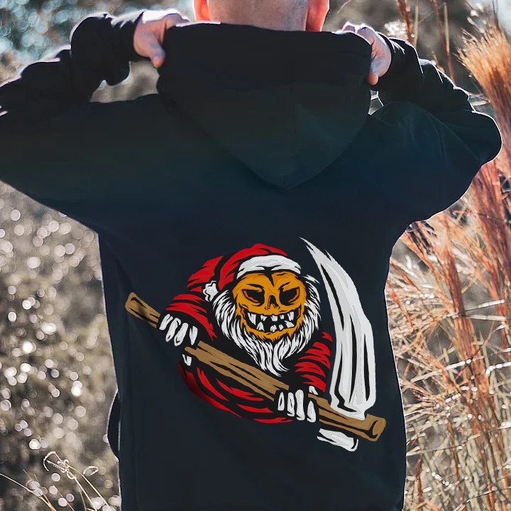 Scary Dead Santa Christmas Theme Hoodie