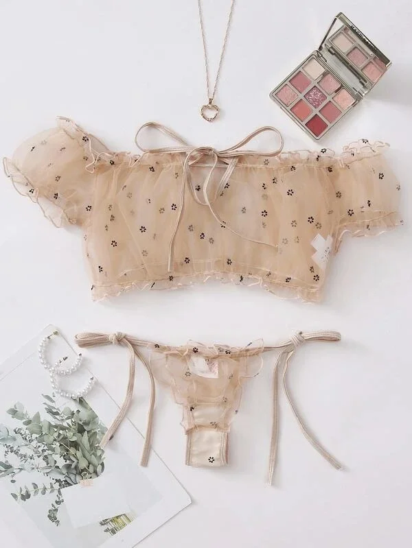 Zingj Hot Sexy Lingerie Sexy Female Three-Point Perspective Lace Pajamas
