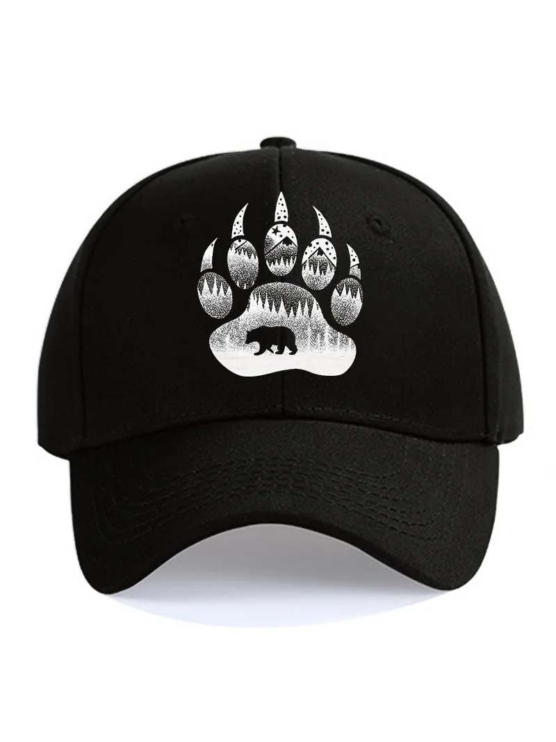 Bear Paw Printed Cozy Baseball Cap in  mildstyles