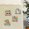 (US Only)6pcs 2D Flat Hello Summer DIY Diamond Painting Fridge Magnets for Home Decor