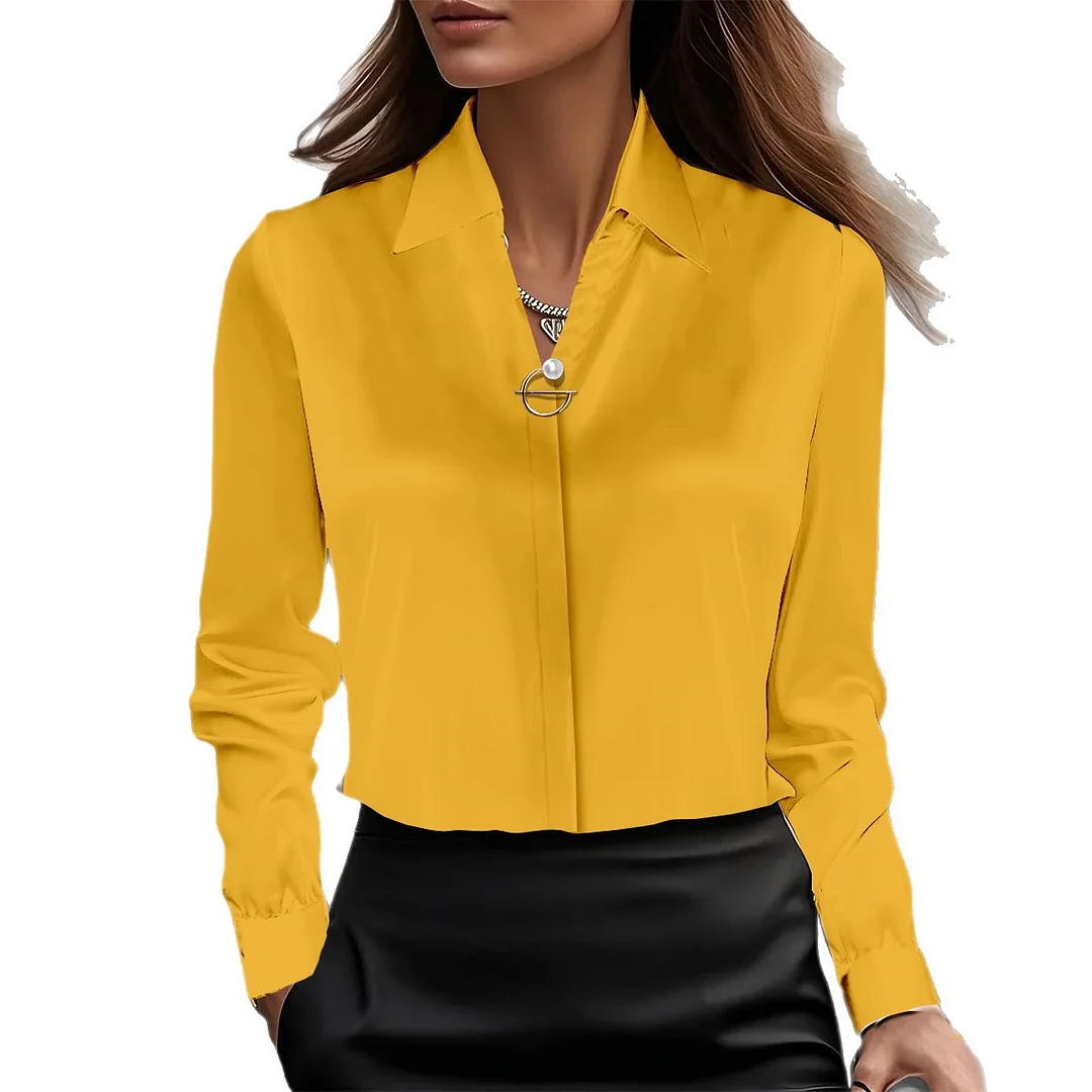 Athvotar Athvotar Shein Spring Autumn Temperament Solid Color Shirt Women's New Explosion