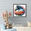 Pferd und Tulpe - Rundbohrer Diamantmalerei - 30*30cm