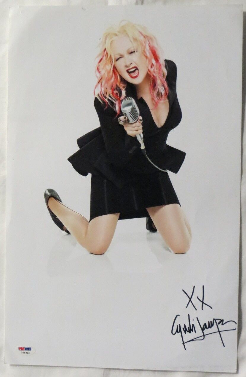 Cyndi Lauper Signed Authentic Autographed 11x17 Photo Poster painting PSA/DNA #Y79982