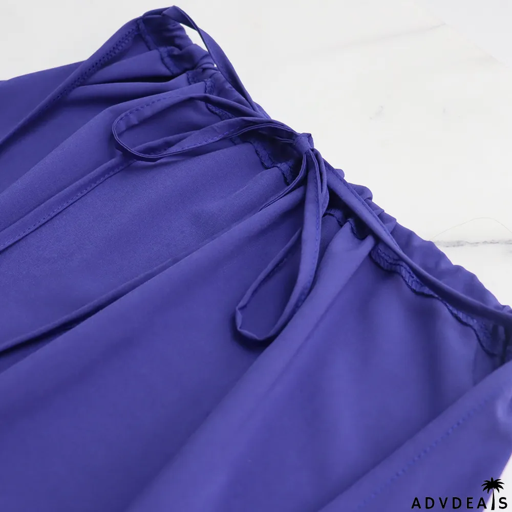 Sleeveless Sexy Low Back Tie Slim Waist Gown Chic Halter Neck Dress