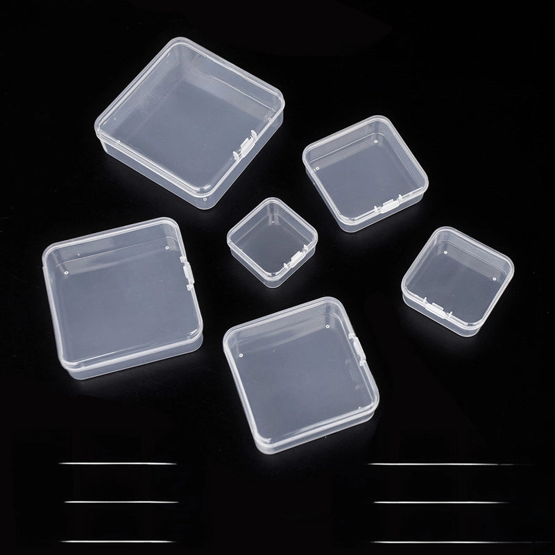 Small Pp Square Transparent Goo Card DIY Stationery Plastic Packaging Box Nail Art Fishing Gear Storage Box Electronic Accessories Box