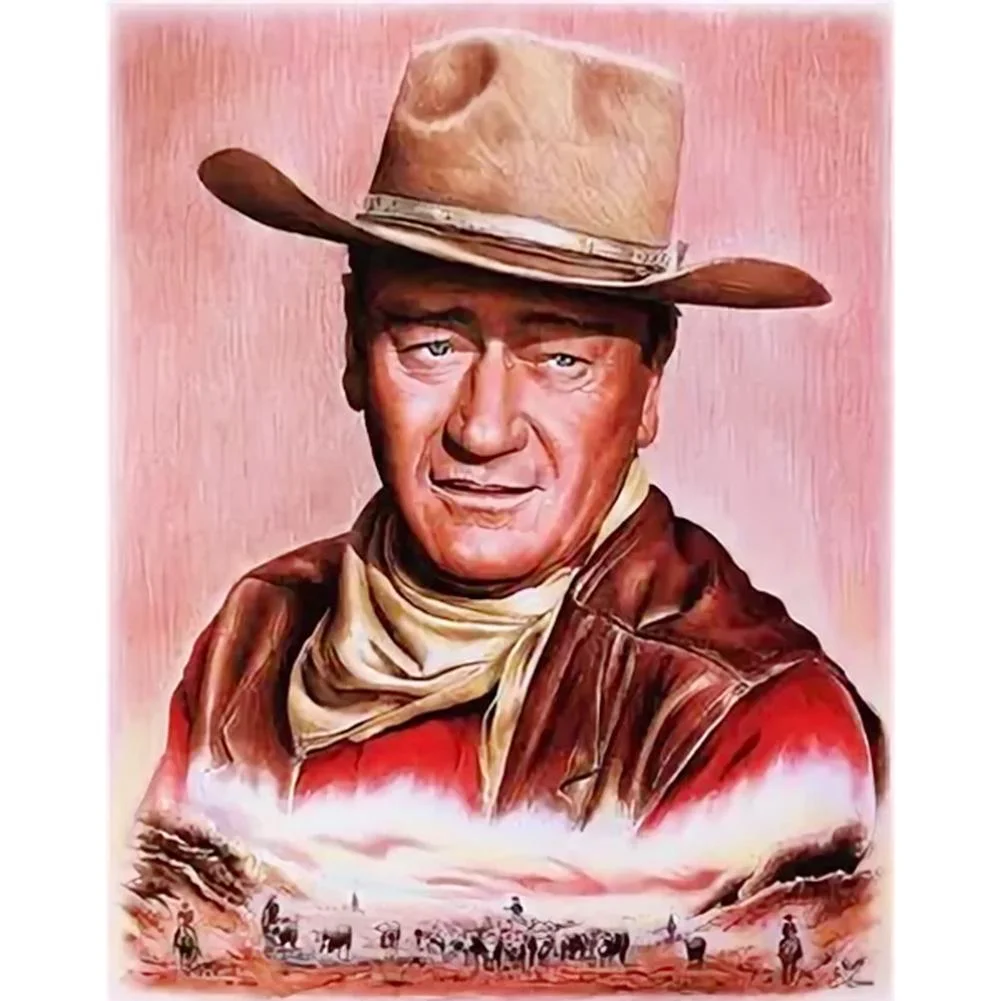Full Round Diamond Painting John Wayne Cowboy (40*30cm)