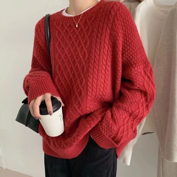 Shift Knitted Knitted Long Sleeve Sweater QueenFunky