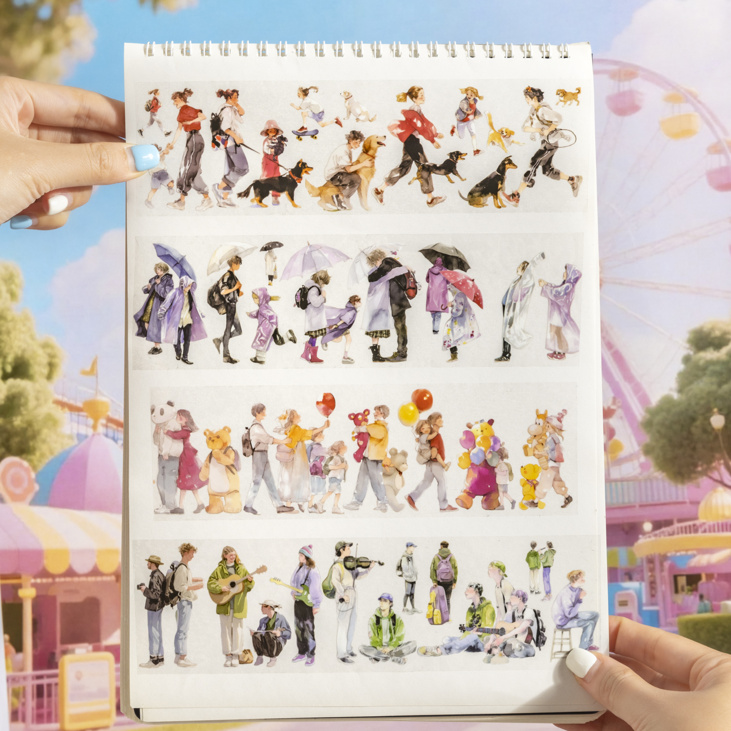 PET 테이프 - 60mm*200cm People Come and Go 시리즈 빈티지 캐릭터