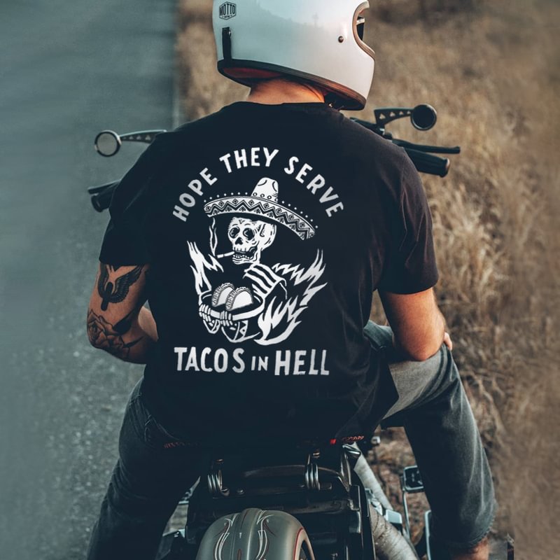 UPRANDY Tacos in hell back print t-shirt -  UPRANDY