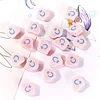 Lovely Painting Pink Flower Butterfly Beads DIY Jewelry Accessories