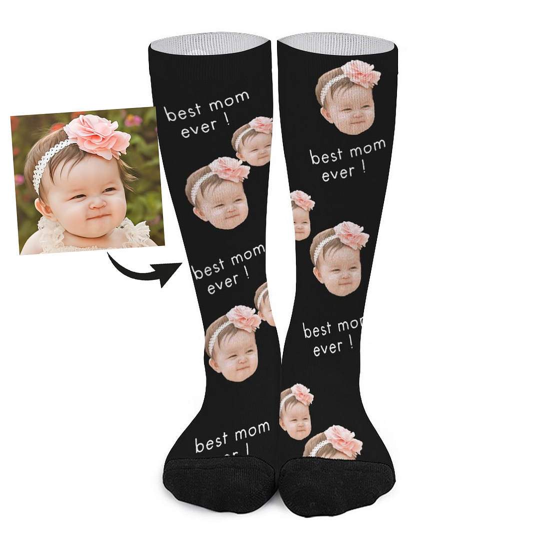 Custom Photo Socks Gift For Best Mom Ever