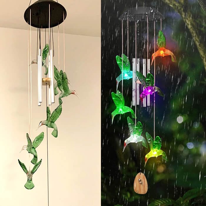 Solar Hummingbird Wind Chimes