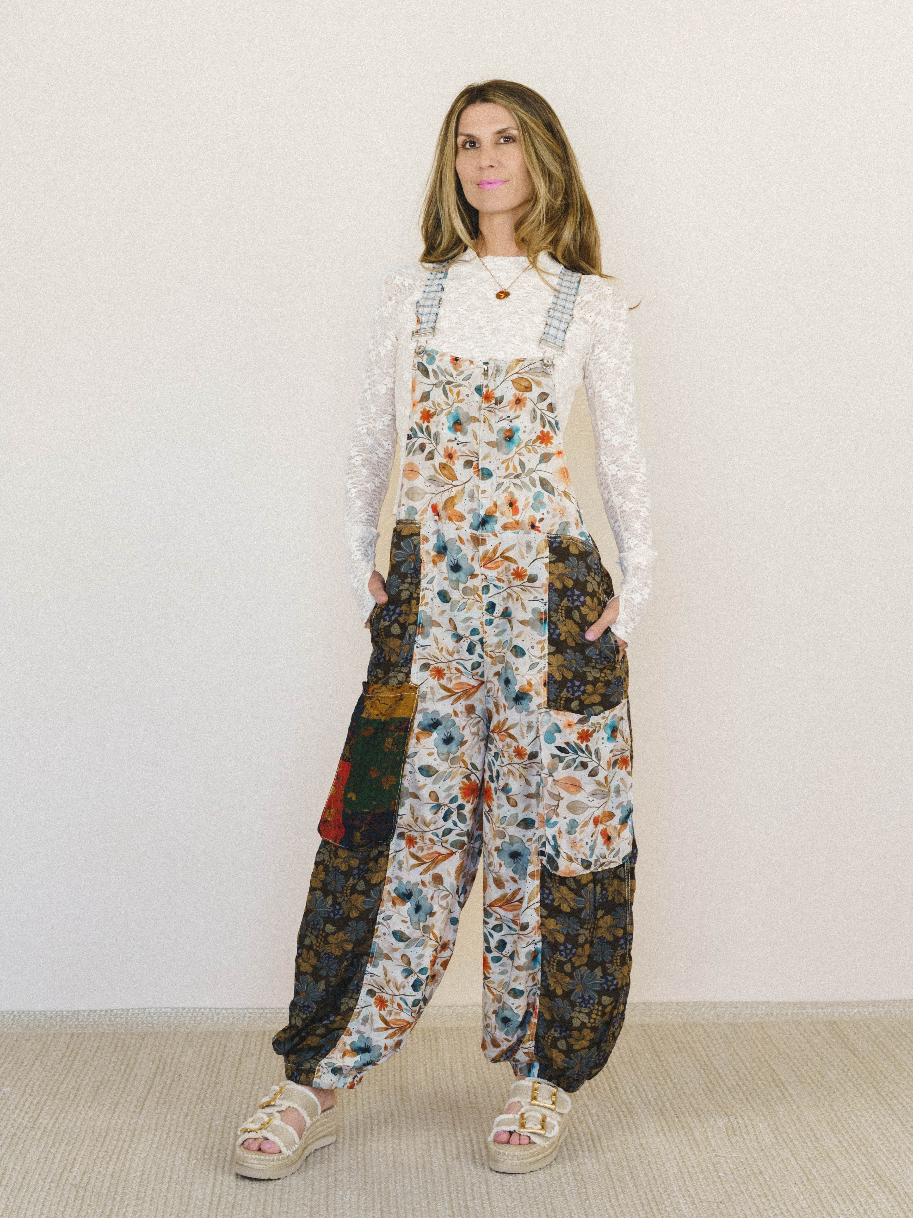 Life in Bloom Overalls - Natural Multi