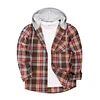 Men's 2024 New Loose Casual Long-sleeved Hooded Plaid Shirt