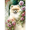 Flowers Pomeranian-11CT Counted Cross Stitch 40*60cm/15.75*23.62in(Big Size)