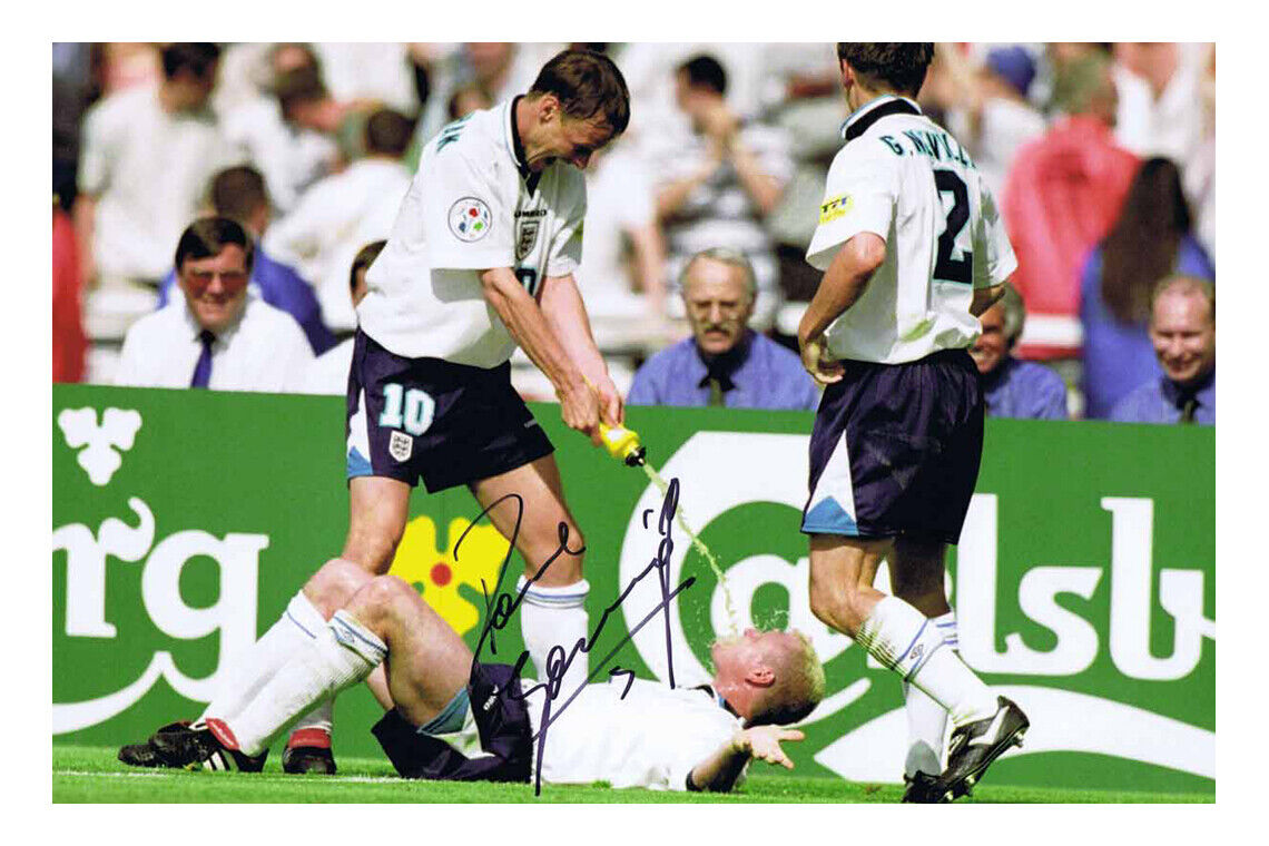 Paul 'Gazza' Gascoigne Signed Autograph Photo Poster painting Print England Football