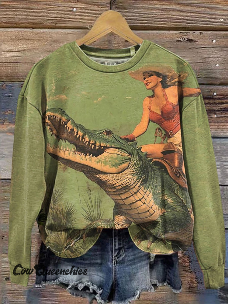 Funny Printed Casual Sweatshirt Multicolor / S