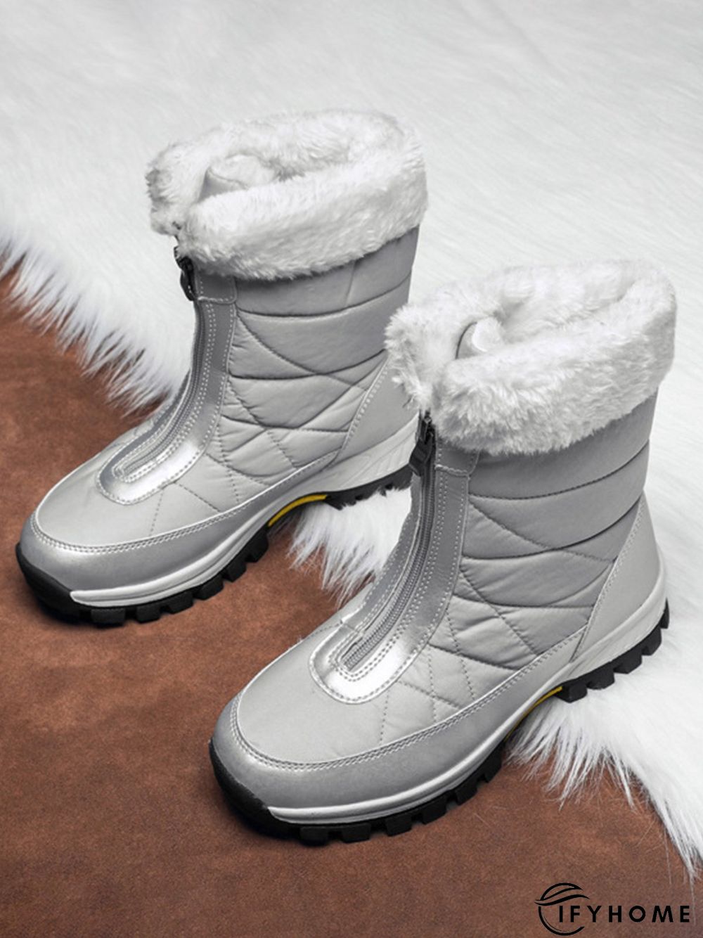 Winter Front Zip Thermal Lined Outdoor Snow Boots | IFYHOME