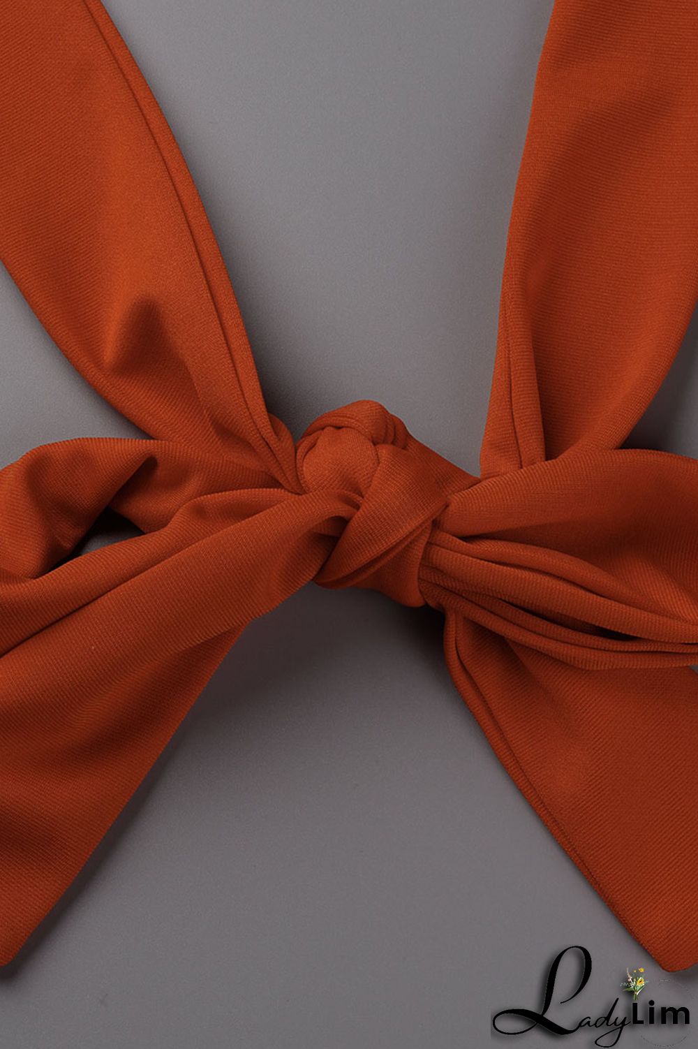 Tangerine Casual Solid Patchwork V Neck Long Sleeve Two Pieces