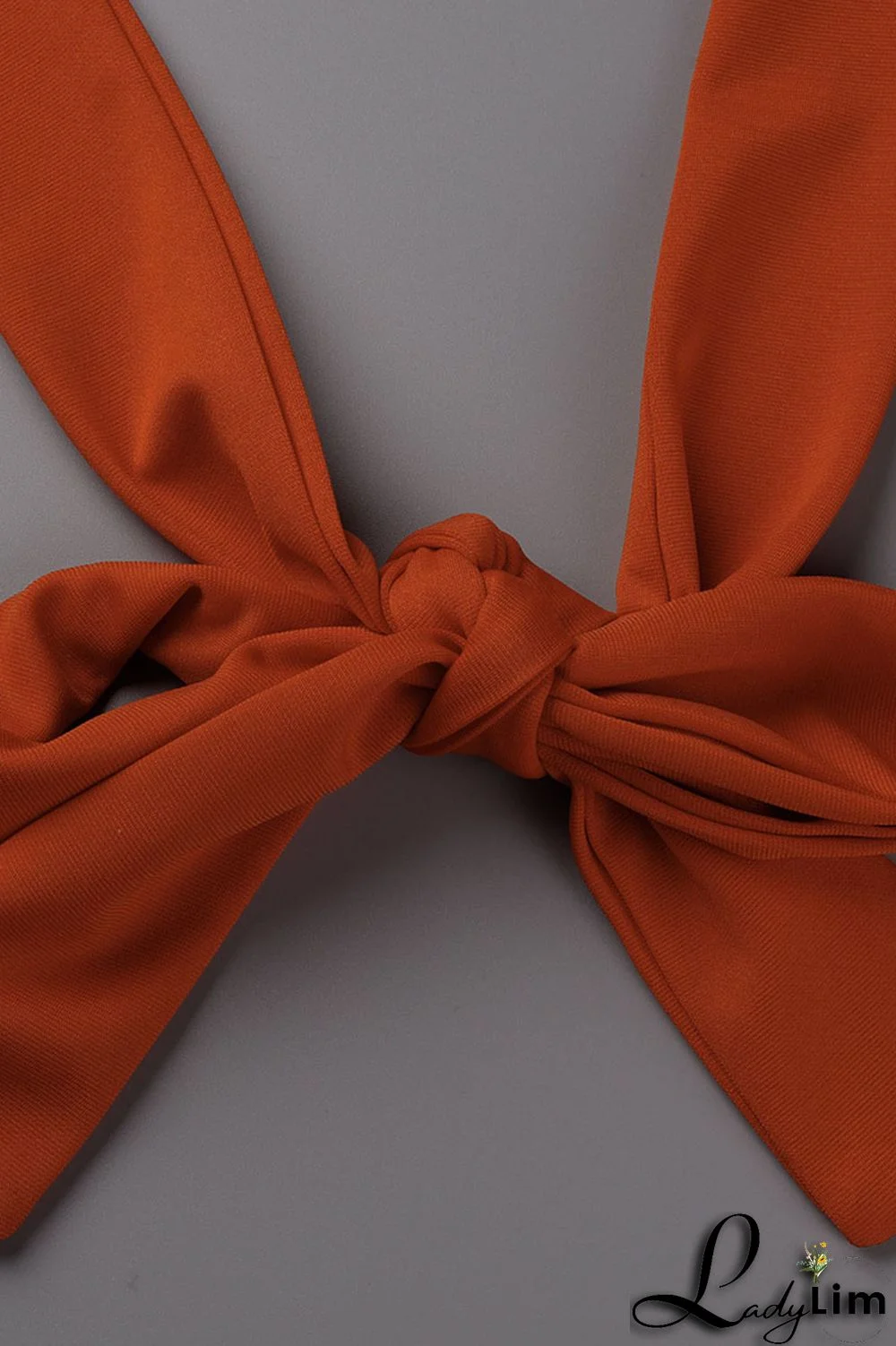 Tangerine Casual Solid Patchwork V Neck Long Sleeve Two Pieces