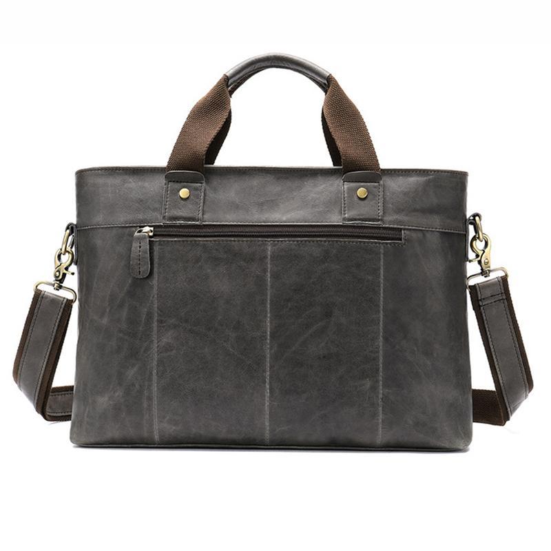 Large Capacity Vintage Leather Casual Business Briefcase
