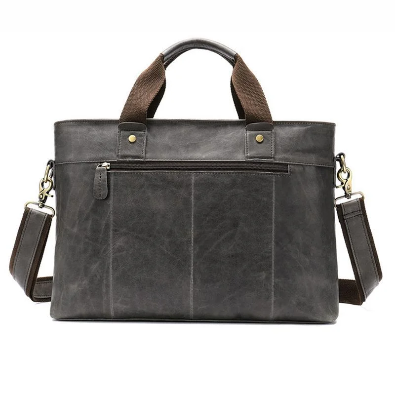 Large Capacity Vintage Leather Casual Business Briefcase