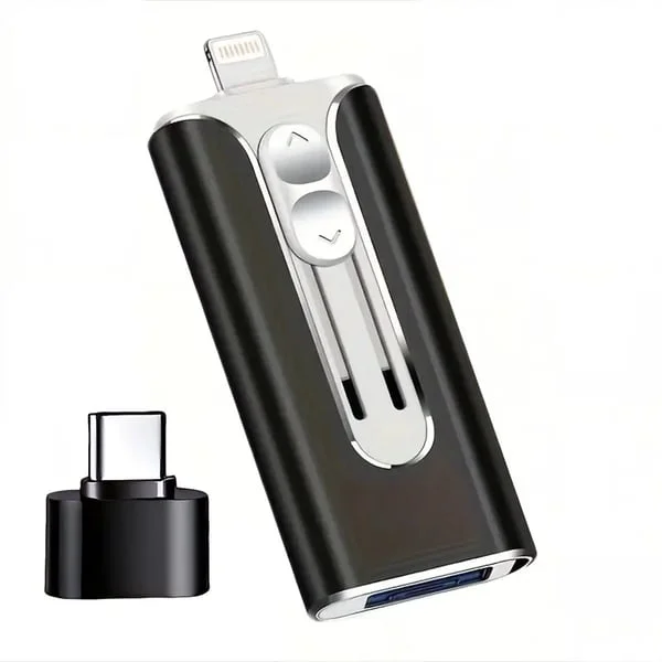 ✨32~256GB Micro USB + 8 Pin + USB 3.0 4 in 1 Mobile Phone Computer U-Disk