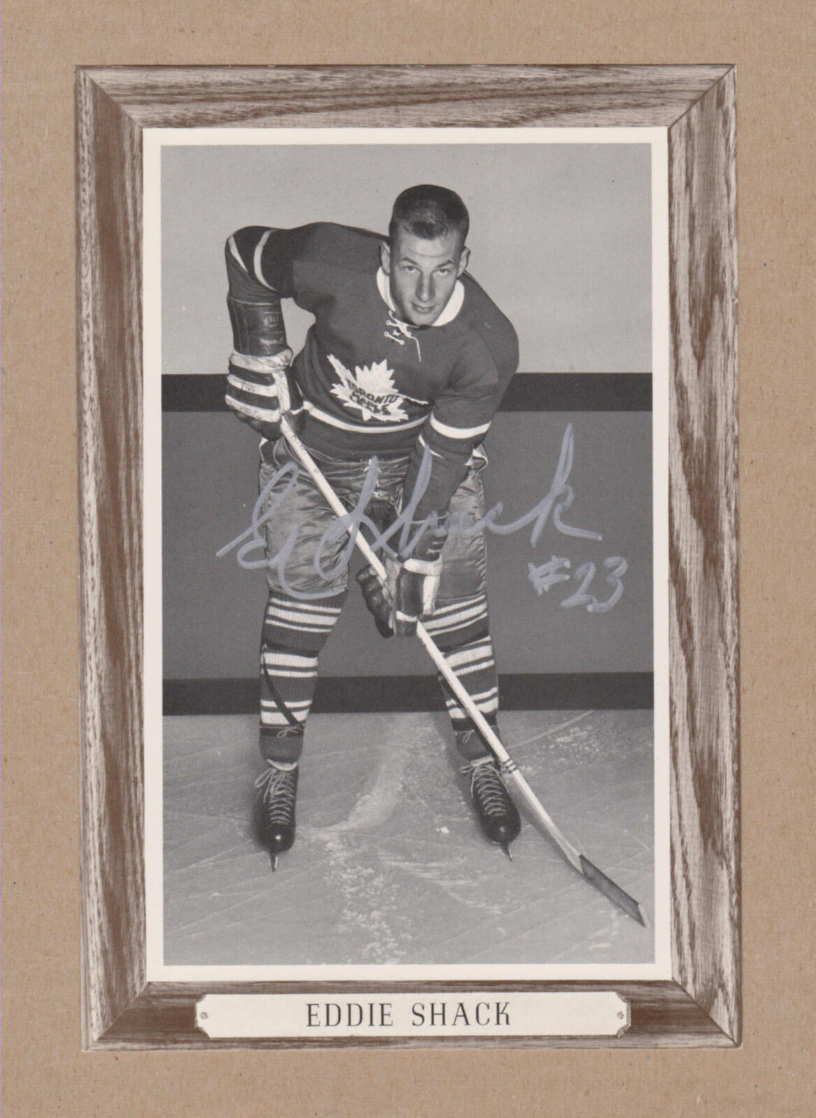 Eddie Shack (DEC) signed 1964-67 Beehive Photo Poster painting-Toronto Maple Leafs