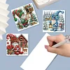 (US Only)6PCS DIY Xmas Gnome Diamond Art Greeting Cards Congratulations Cards & Gifts