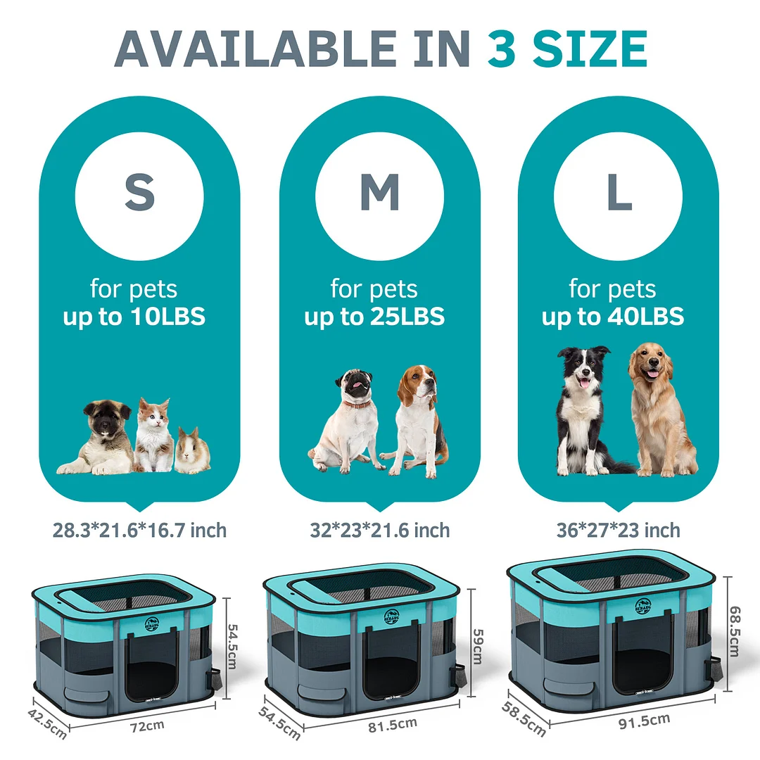 BEBANG Dog Playpen, Pet PlayPen for Indoors Outdoor for Small Dogs Portable Pet Crate Kennel House for Cats Rabbit Kitten (L)