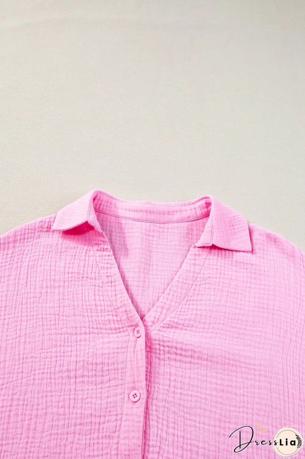Button Up Collared Neck Long Sleeve Shirt