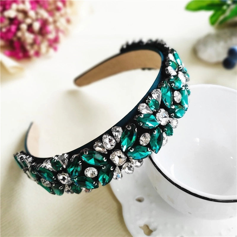 Women’s Casual Vacation Classic Style Color Block Alloy Rhinestone Glass Inlay Rhinestones Hair Band