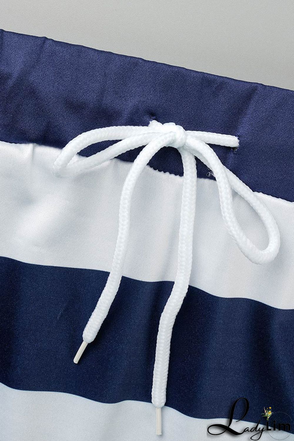 Deep Blue Fashion Casual Print Basic Oblique Collar Plus Size Two Pieces