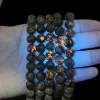 Natural Flame Stone Round Loose Beads Spacer Beads for Making Jewelry DIY Accessories Bracelet Necklace 15 Inch