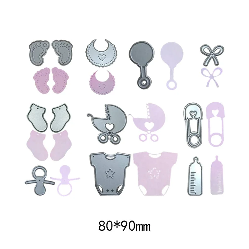 Metal Steel Cutting Dies Baby Supplies Goods Ddecoration Frames DIY Scrap Booking Photo Album Embossing Paper Cards 10.5*8.4 cm