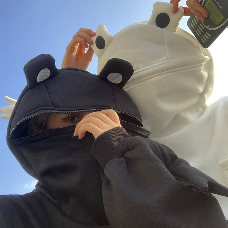 frog letter zipper pocket oversized moletom com capuz the frog kisses the princess