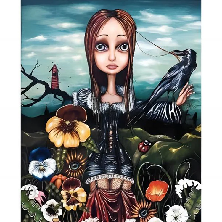 Horror Doll Girl 40*50CM(Canvas) Full Round Drill Diamond Painting gbfke