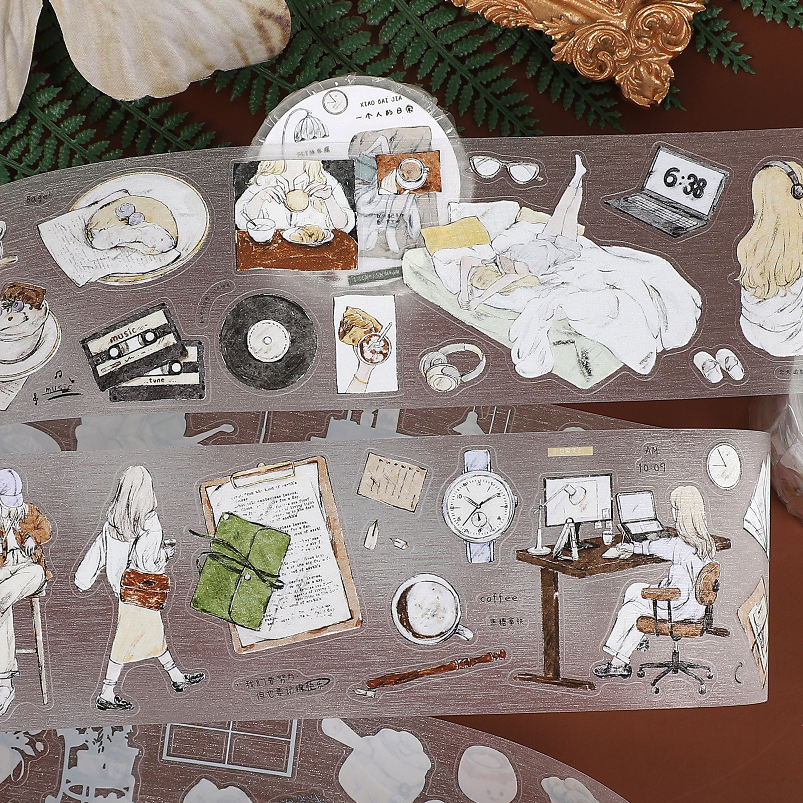 PET 테이프 - 55mm*6m 빈티지 캐릭터 커피