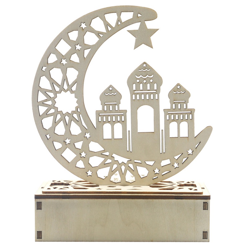 

Suszian Ramadan Wooden ations Eid Mubarak Ornament Moon star Islam Pe Light, Jmo1875, 501 Original