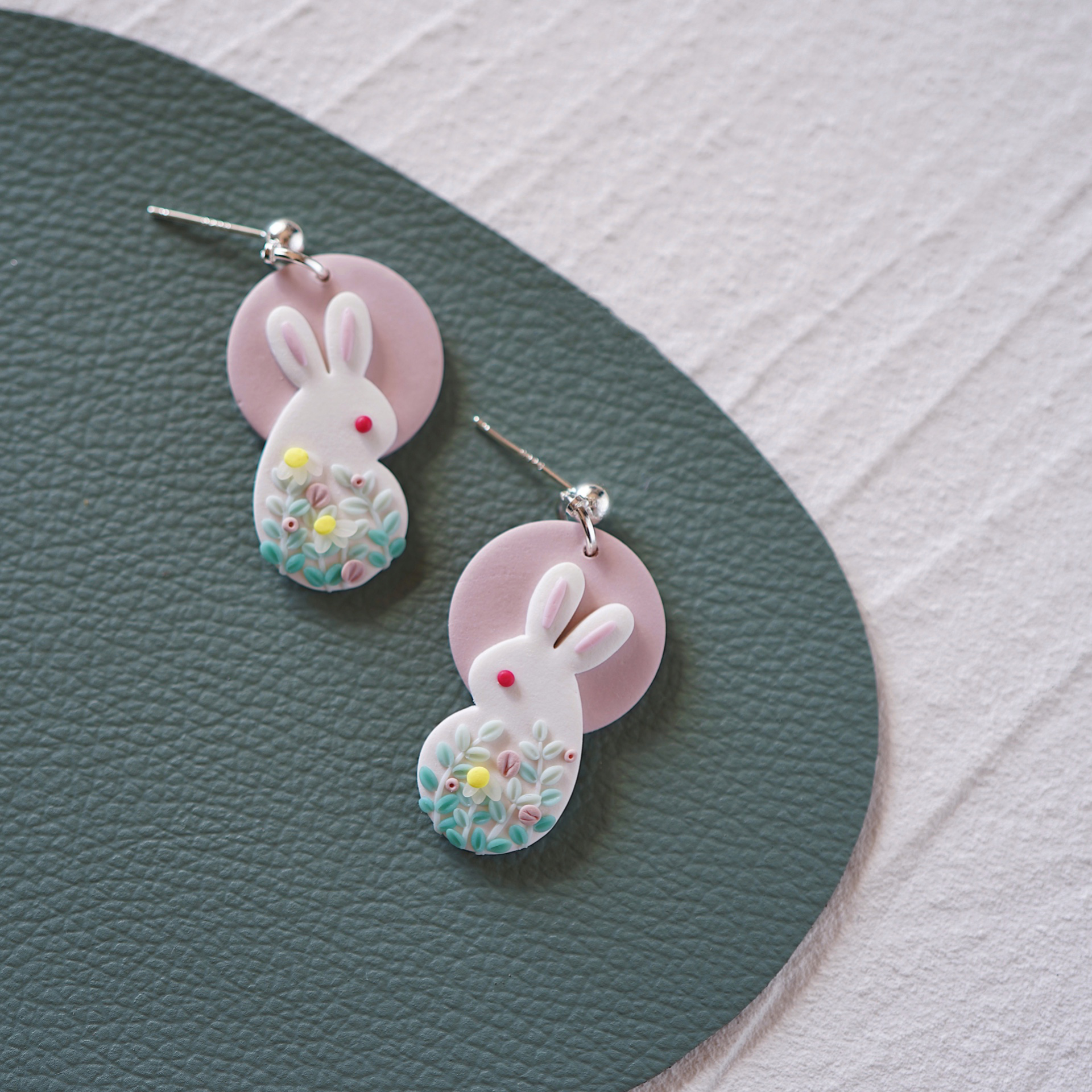 polymer clay bunny earrings