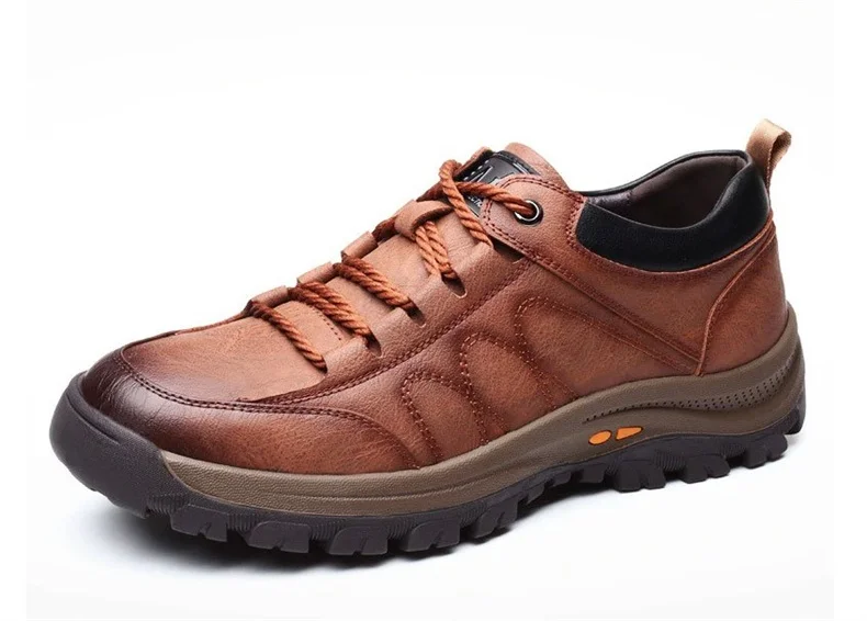 Men's Casual Hand Stitching Leather Arch Support Shoes