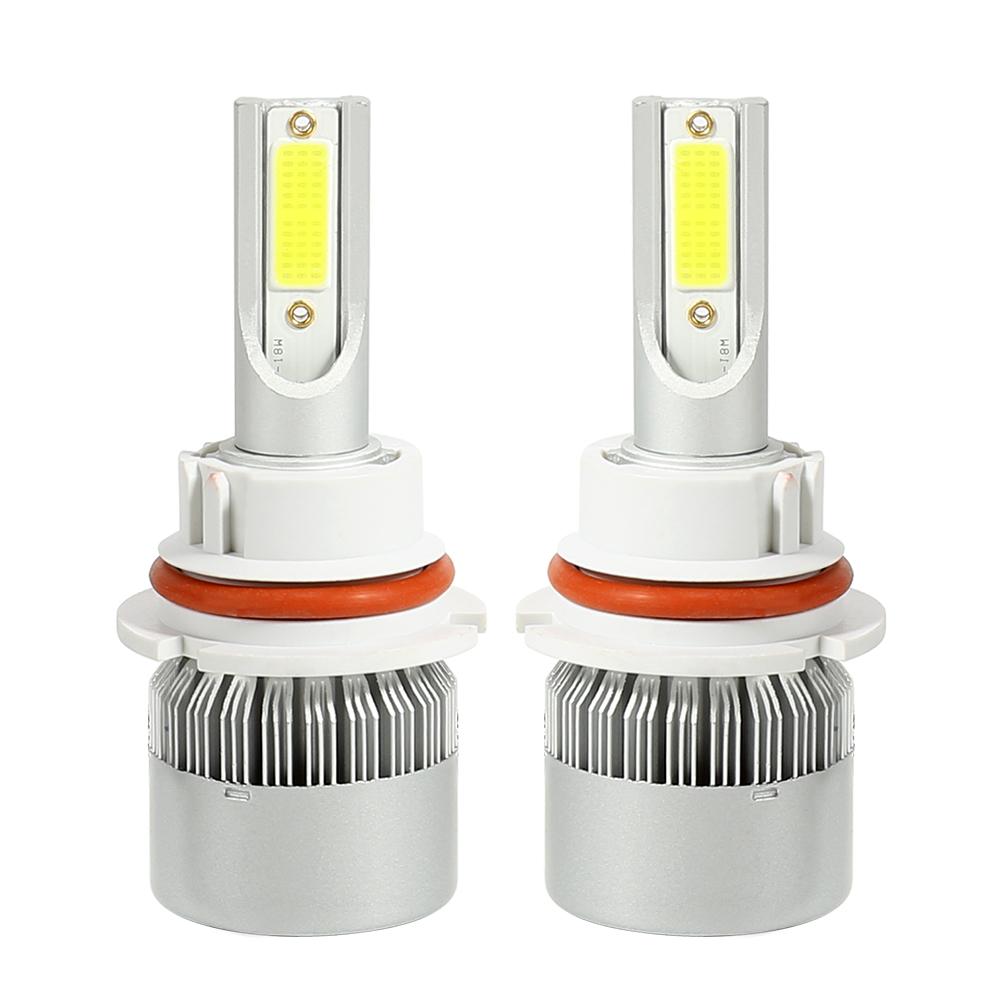 

1 Pair COB LED Car Headlight Bulbs 72W Headlamp Fog Light Silver (9007), 501 Original