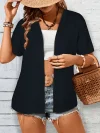 Vibrant Solid Color Open Front Cardigan - Soft, Versatile, Short Sleeve, Perfect for Spring & Summer - Women's Essential Clothing for Everyday Wear