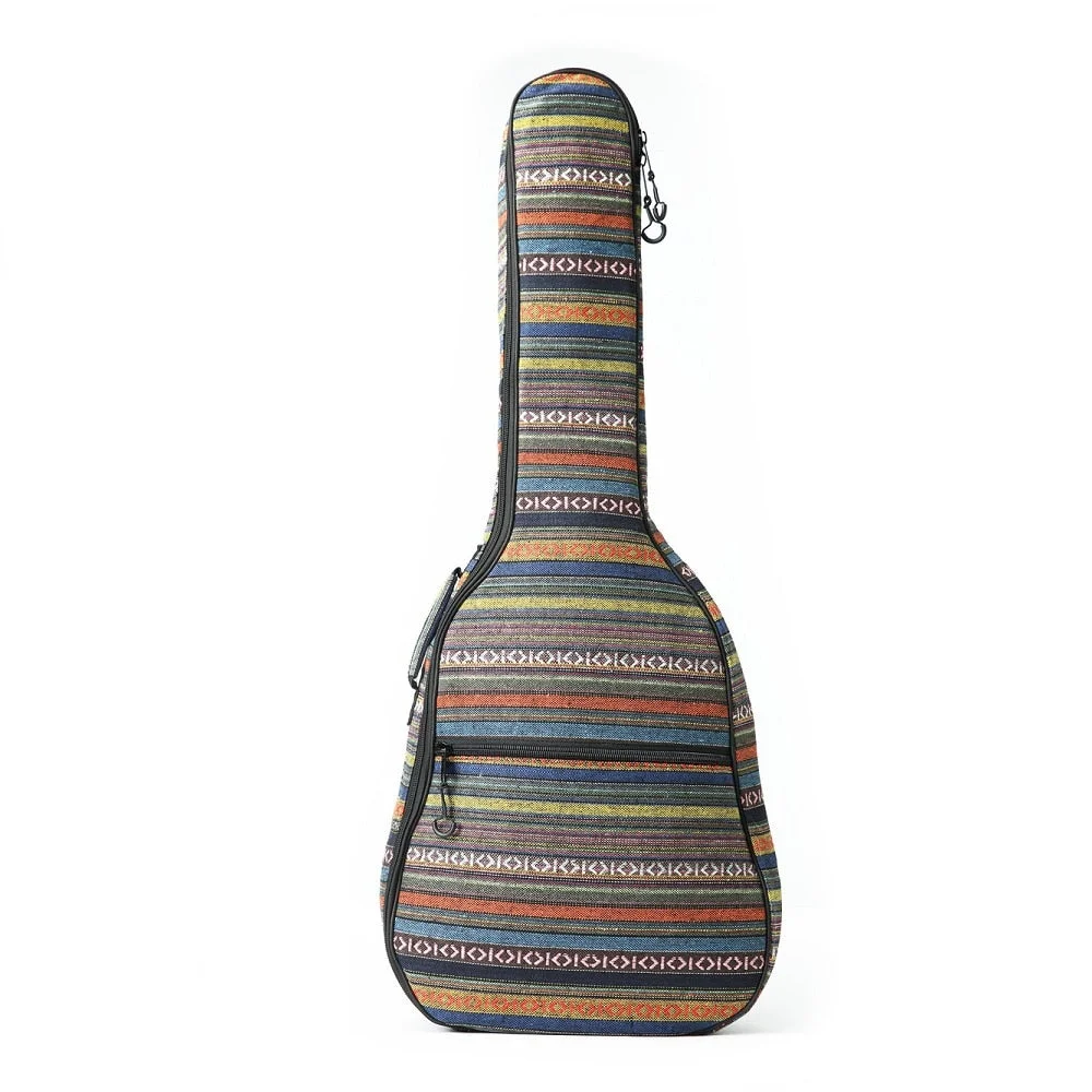 Instrument Bags & Cases of Guitars Folk Gitar Bag Vintage Knitted Material 40/41 Inches Guitar 10MM Sponge Gitars Backpack Bags