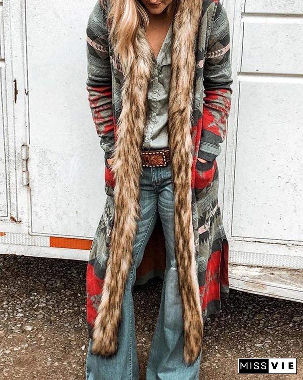 Long Sleeve Vintage plus size Outerwear