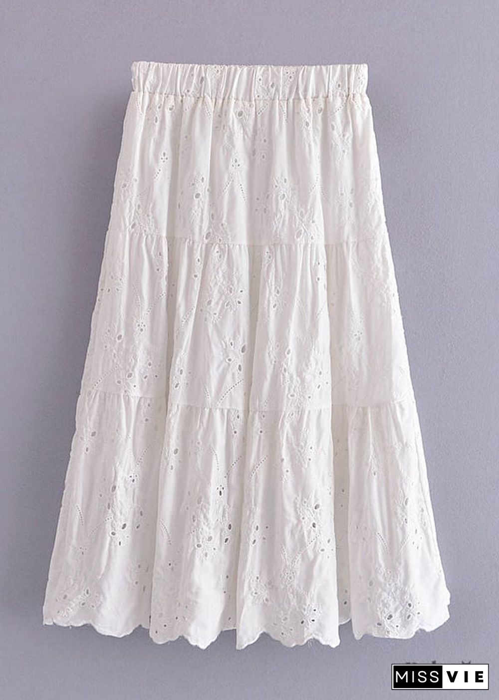 Boho Skirts in Mariana in Lace White, Purple and Black For Women